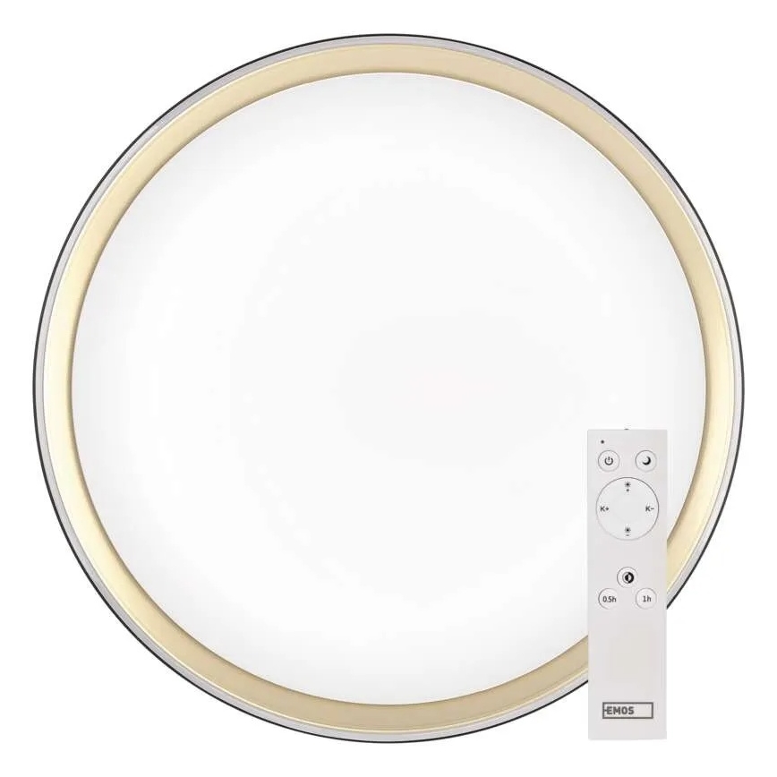LED dimbare plafondlamp ILVI LED/30W/230V 2700-6500K diameter 40 cm zwart/messing + afstandsbediening