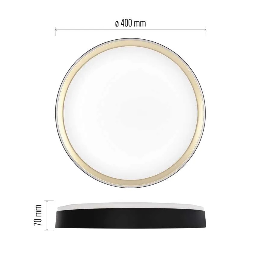 LED dimbare plafondlamp ILVI LED/30W/230V 2700-6500K diameter 40 cm zwart/messing + afstandsbediening