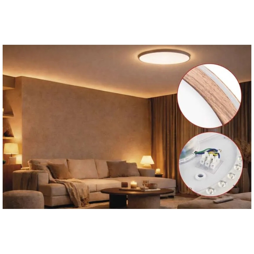 LED dimbare plafondlamp ILVI LED/30W/230V 2700-6500K Ø 40 cm beige + afstandsbediening