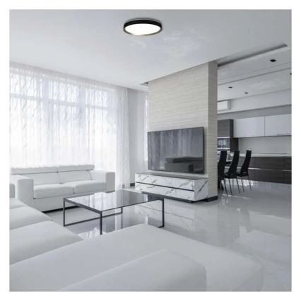LED-dimbare plafondlamp ILVI LED/45W/230V 2700–6500K Ø 50 cm zwart/messing + afstandsbediening