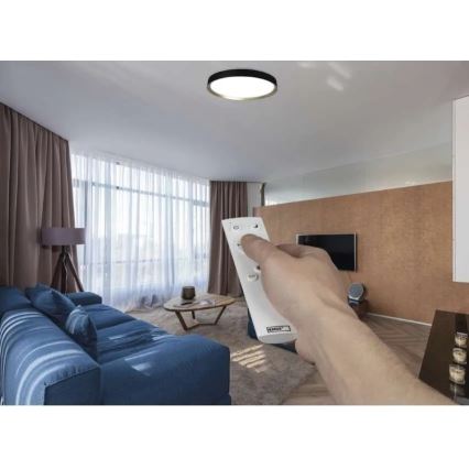 LED-dimbare plafondlamp ILVI LED/45W/230V 2700–6500K Ø 50 cm zwart/messing + afstandsbediening