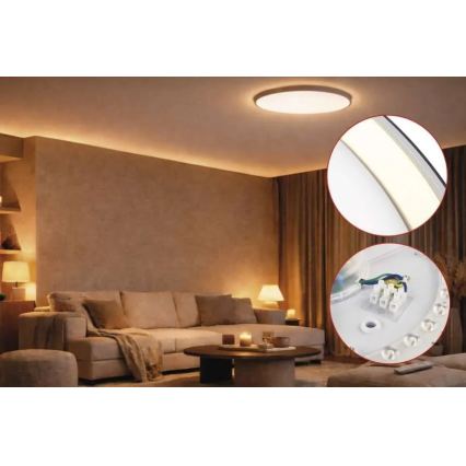 LED-dimbare plafondlamp ILVI LED/45W/230V 2700–6500K Ø 50 cm zwart/messing + afstandsbediening