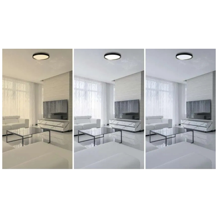LED-dimbare plafondlamp ILVI LED/45W/230V 2700–6500K Ø 50 cm zwart/messing + afstandsbediening