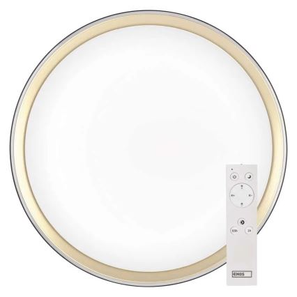 LED-dimbare plafondlamp ILVI LED/45W/230V 2700–6500K Ø 50 cm zwart/messing + afstandsbediening
