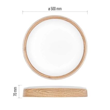 Dimbare LED-plafondlamp ILVI LED/45W/230V 2700-6500K Ø 50 cm beige + afstandsbediening