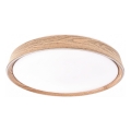 LED-dimbare plafondlamp ILVI LED/45W/230V 2700-6500K Ø 50 cm houtdecor + afstandsbediening