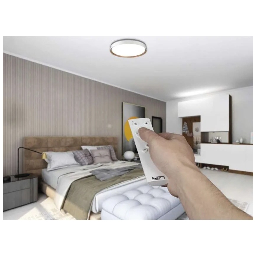 Dimbare LED plafondlamp ILVI LED/45W/230V 2700-6500K Ø 50 cm wit/beige + afstandsbediening