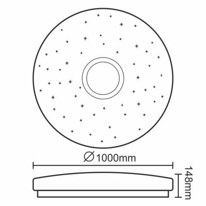 LED dimbare plafondlamp LED/150W/230V + afstandsbediening