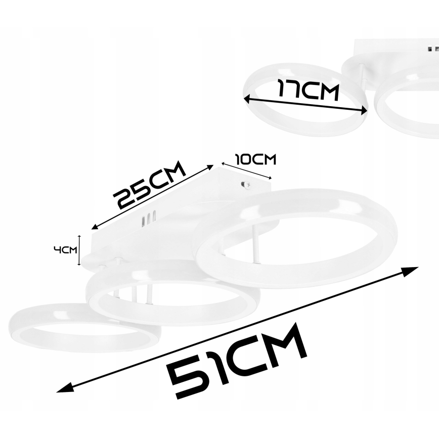 Dimbare LED plafondlamp LED/30W/230V 3000-6500K wit Wi-Fi Tuya + afstandsbediening