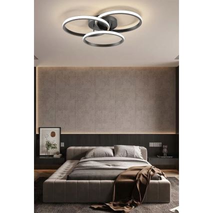 LED-dimbare plafondlamp LED/70W/230V 3000-6500K zwart + afstandsbediening