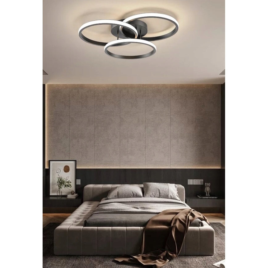 LED-dimbare plafondlamp LED/70W/230V 3000-6500K zwart + afstandsbediening