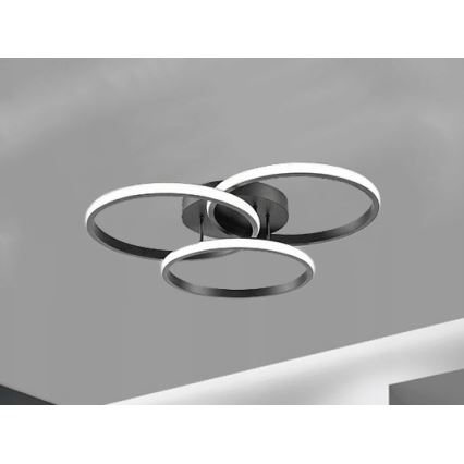 LED-dimbare plafondlamp LED/70W/230V 3000-6500K zwart + afstandsbediening