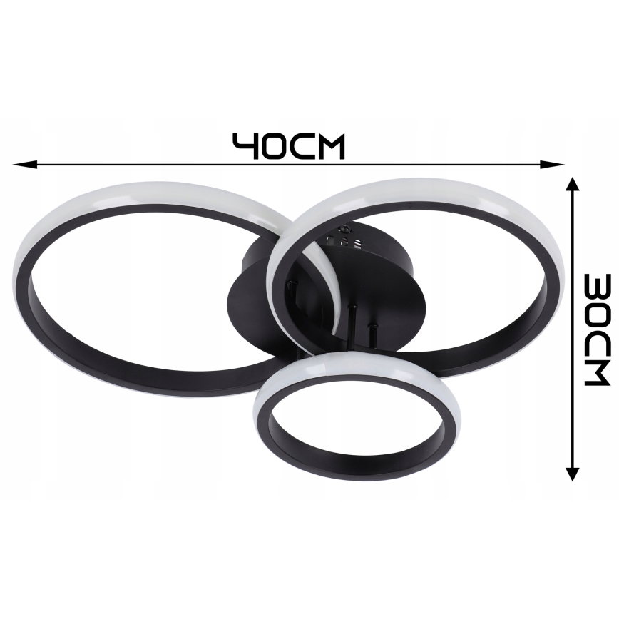 LED-dimbare plafondlamp LED/70W/230V 3000-6500K zwart + afstandsbediening