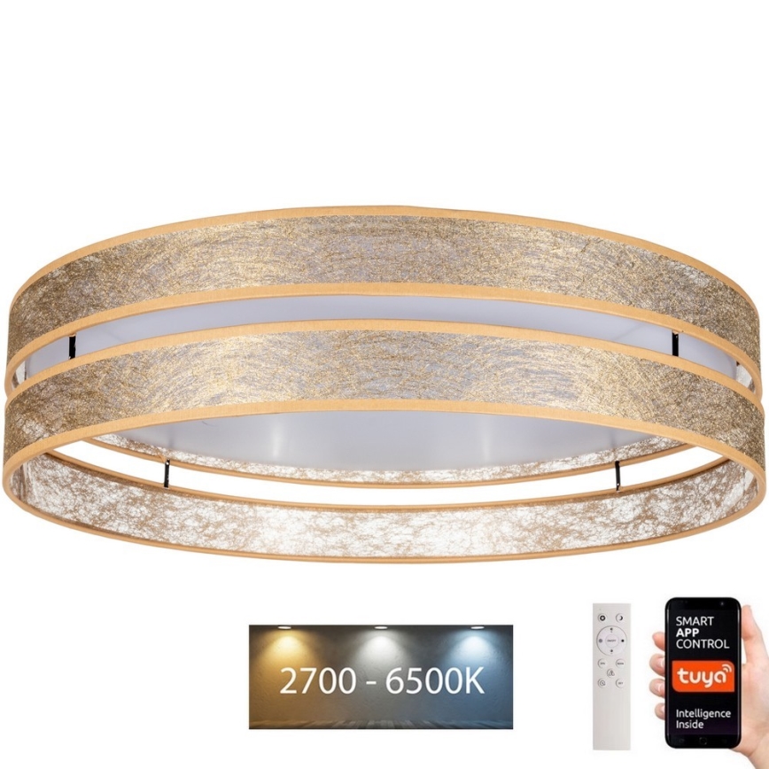LED Dimbare plafondlamp LIMA LED/36W/230V 2700-6500K Wi-Fi Tuya + afstandsbediening goud