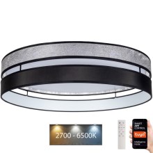 LED Dimbare plafondlamp LIMA LED/36W/230V 2700-6500K Wi-Fi Tuya + afstandsbediening zwart/zilver