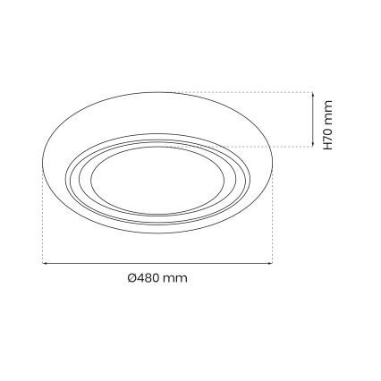LED Dimbare plafondlamp MEGAN LED/48W/230V 3000-6000K + afstandsbediening