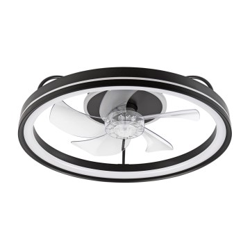 LED Dimbare plafondlamp met ventilator FARGO LED/37W/230V zwart + afstandsbediening