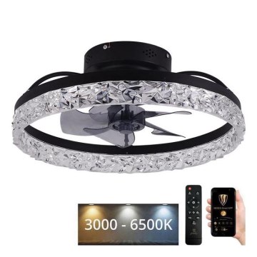 LED Dimbare plafondlamp met ventilator LED/35W/230V 3000-6500K zwart + afstandsbediening