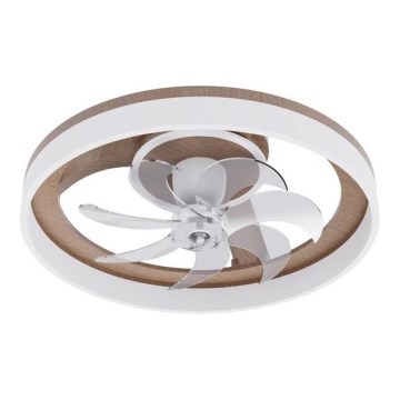 LED dimbare plafondlamp met ventilator LED/40W/230V 3000-6500K bruin/wit + afstandsbediening