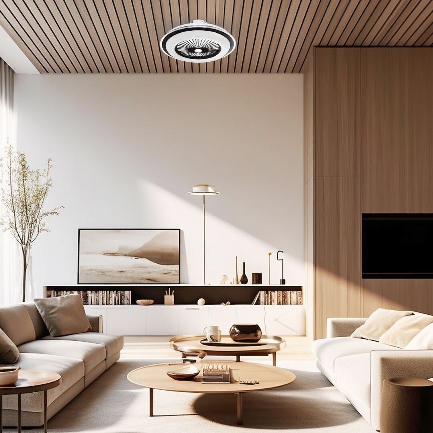 LED Dimbare plafondlamp met ventilator ZEPHYR LED/48W/230V 3000-6000K zwart + afstandsbediening