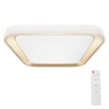 LED dimbare plafondlamp QUADRO LED/66W/230V 3000-6000K wit/goud + afstandsbediening