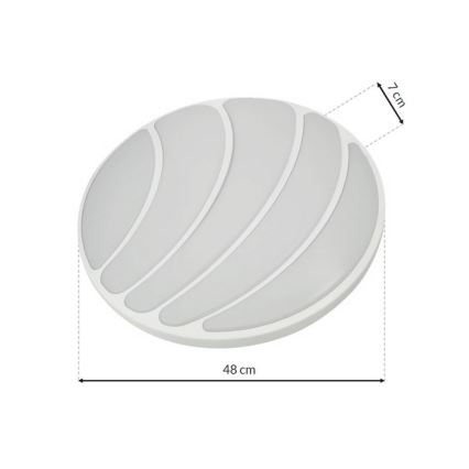 LED Dimbare plafondlamp SHELL WIT LED/40W/230V + afstandsbediening