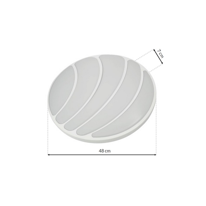 LED Dimbare plafondlamp SHELL WIT LED/40W/230V + afstandsbediening