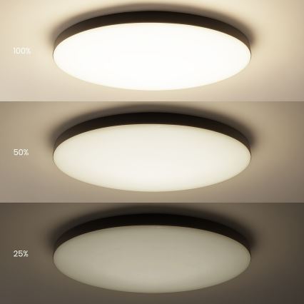 Dimbare LED-plafondlamp SIENA LED/80W/230V 3000-6000K Ø 75 cm zwart + afstandsbediening