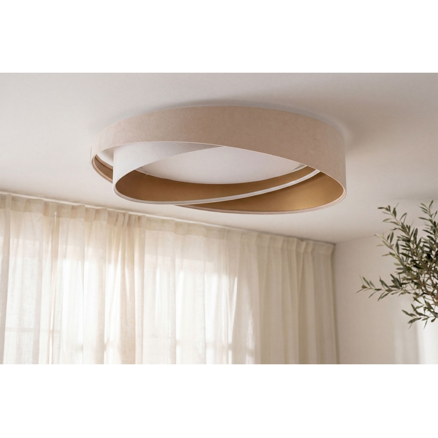 LED dimbare plafondlamp SMART GALAXY MODERN LED/24W/230V 3000-6500K Ø 55 cm beige/wit/goud + afstandsbediening