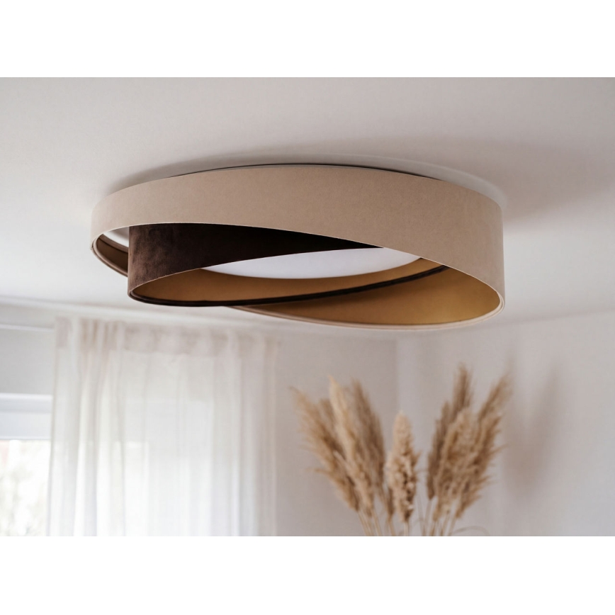 LED dimbare plafondlamp SMART GALAXY MODERN LED/24W/230V 3000-6500K Ø 55 cm beige/bruin/goud + afstandsbediening