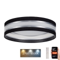 LED dimbare plafondlamp SMART CORAL 24W/230V Wi-Fi Tuya zwart + afstandsbediening