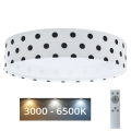 LED dimbare plafondlamp SMART GALAXY KIDS LED/24W/230V 3000-6500K stippen wit/zwart + afstandsbediening