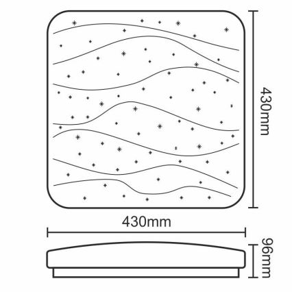 LED Dimbaar plafondlamp STARS LED/50W/230V + afstandsbediening