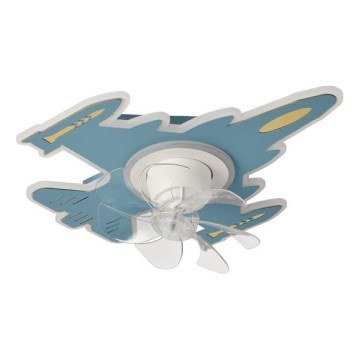 LED-dimbare plafondlamp voor kinderen met ventilator LED/63W/230V 3000/4000/6000K 68x57 cm blauw + afstandsbediening