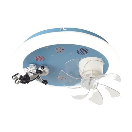 LED dimbare plafondlamp voor kinderkamer met ventilator LED/48W/230V 3000/4000/6000K blauw + afstandsbediening