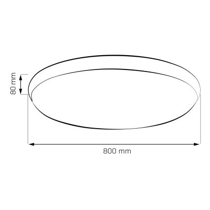 LED-dimbare plafondlamp KERN LED/80W/230V 3000/4000/6000K Ø 80 cm goudkleurig + afstandsbediening