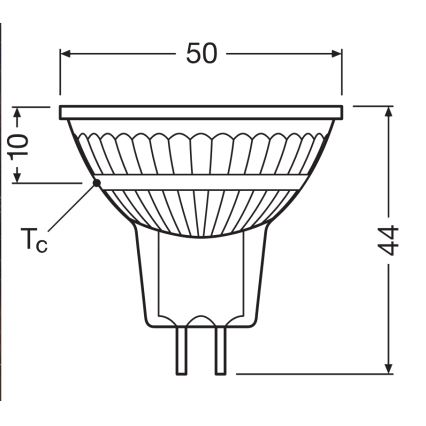 Dimbare LED-reflectorlamp MR16 GU5,3/3,4W/12V 4000K 36° CRI 90 - Ledvance