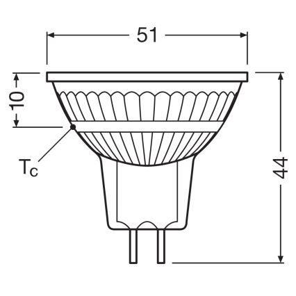 LED dimbare MR16 reflectorlamp GU5,3/5,3W/12V 4000K 36° CRI 97 - Ledvance