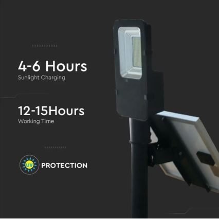 LED dimbare solar straatlamp LED/50W/6,4V 4000K IP65 50000 mAh + afstandsbediening