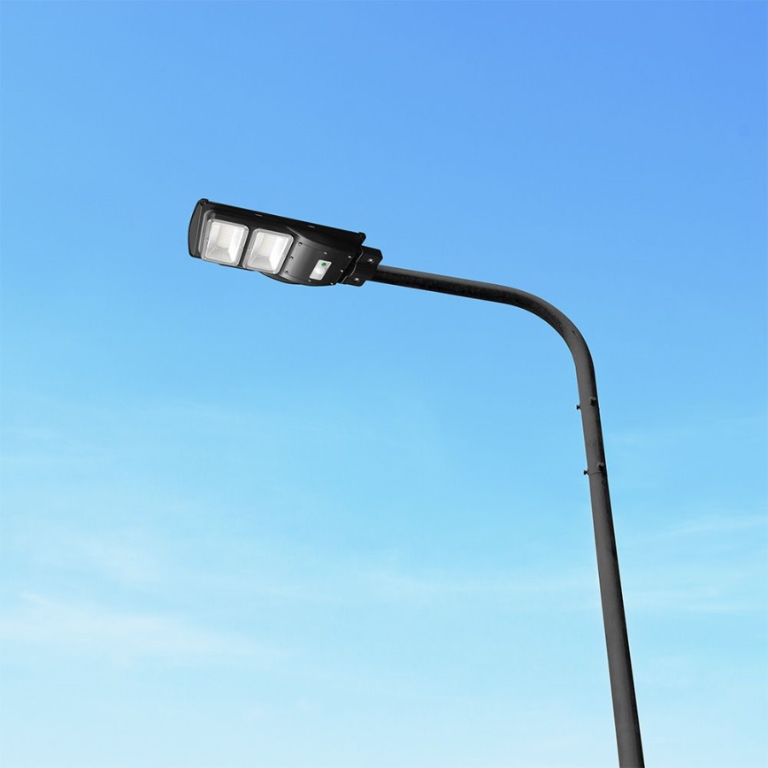 LED dimbare solar straatlamp met bewegings- en schemersensor LED/8W/3,2V 6000K IP65 9000 mAh zwart + afstandsbediening