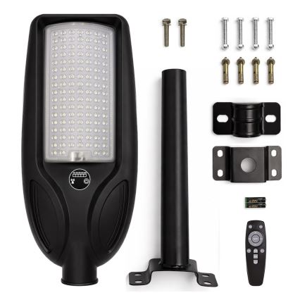 Dimbare LED-zonne-straatlamp met sensor VENICE LED/100W/3,2V 6000 mAh IP65 zwart + afstandsbediening