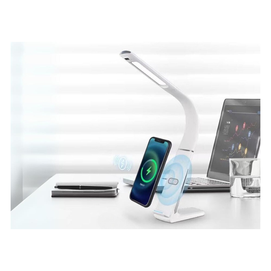 LED dimbare tafel lamp met draadloos opladen en sensor LORD EVO LED/8W/230V 3000K/4500K/6000K wit