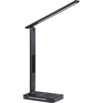 LED dimbare tafel lamp met draadloos opladen QI, scherm en USB-poort LED/7W/230V 3000-6000K zwart