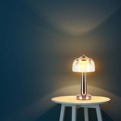 LED Dimbare Oplaadbare Touch Tafellamp LED/1W/5V 3000-6000K 1800 mAh roségoud