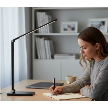 LED-dimbare tafellamp met draadloze QI-oplader NOBLITE Q LED/7W/230V 3000/4000/6500K zwart