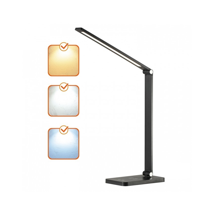 LED-dimbare tafellamp met draadloze QI-oplader NOBLITE Q LED/7W/230V 3000/4000/6500K zwart