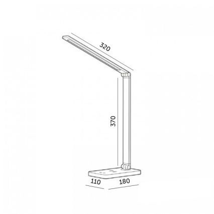 LED-dimbare tafellamp met draadloze QI-oplader NOBLITE Q LED/7W/230V 3000/4000/6500K zwart