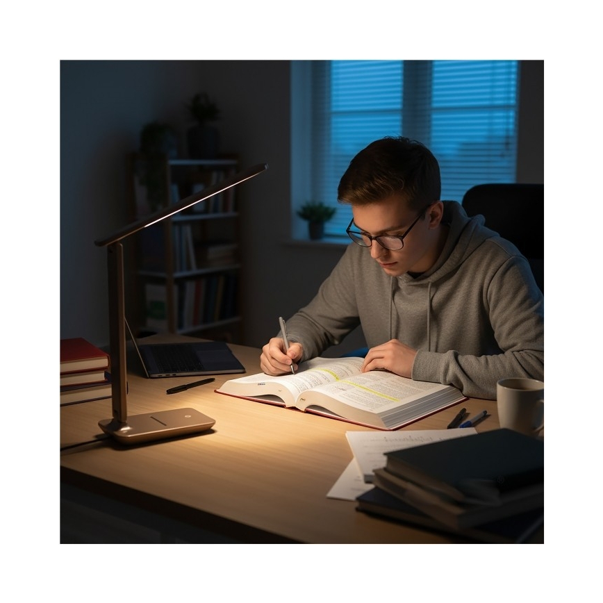 LED dimbare tafellamp NOBLITE N LED/7W/230V 3000/4000/6500K bruin