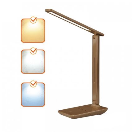 LED dimbare tafellamp NOBLITE N LED/7W/230V 3000/4000/6500K bruin