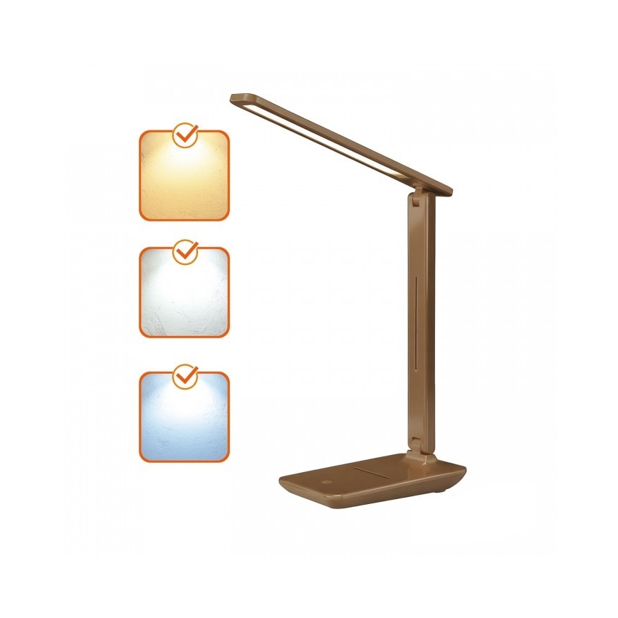 LED dimbare tafellamp NOBLITE N LED/7W/230V 3000/4000/6500K bruin